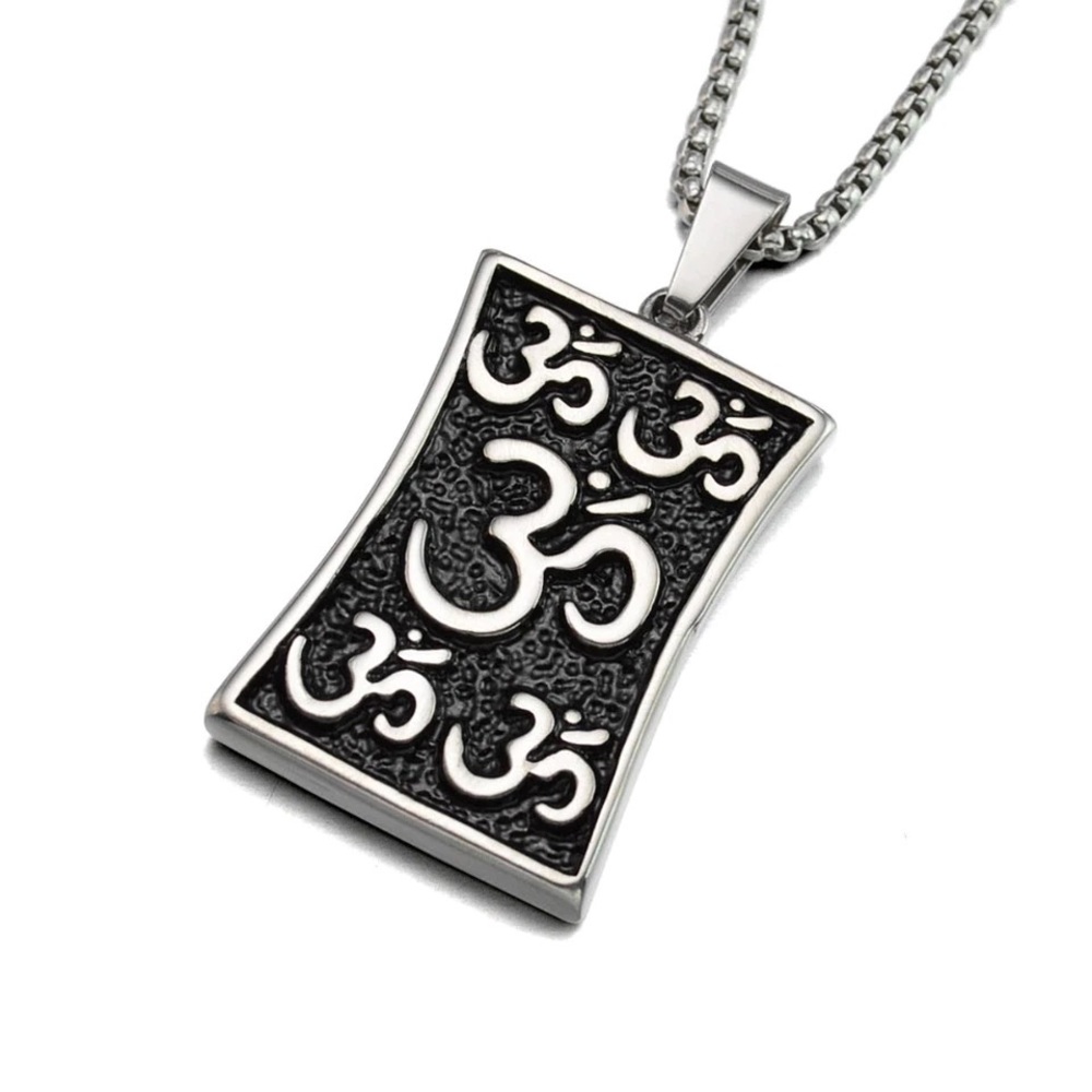Stainless Steel Om Yoga Pendant Necklace
